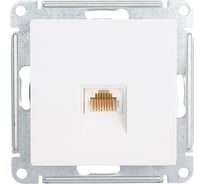 1-местный механизм телефонной розетки Systeme Electric скрытой проводки AtlasDesign RJ11 белый ATN000181