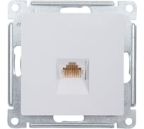 1-местный механизм телефонной розетки Systeme Electric скрытой проводки AtlasDesign RJ11 белый ATN000181