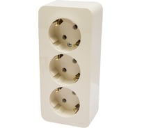 3-местная розетка Systeme Electric открытой проводки Blanca 16А IP20 250В с заземлением бежевая BLNRA010317