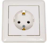 1-местная розетка Systeme Electric скрытой проводки W59 16А IP20 с заземлением без защитных шторок белая RS16-154-18