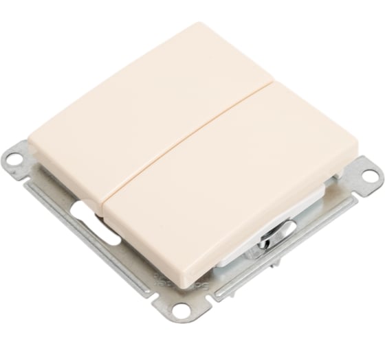 2-клавишный механизм выключателя Systeme Electric скрытой проводки W59 10А IP20 10AX слоновая кость VS510-252-2-86