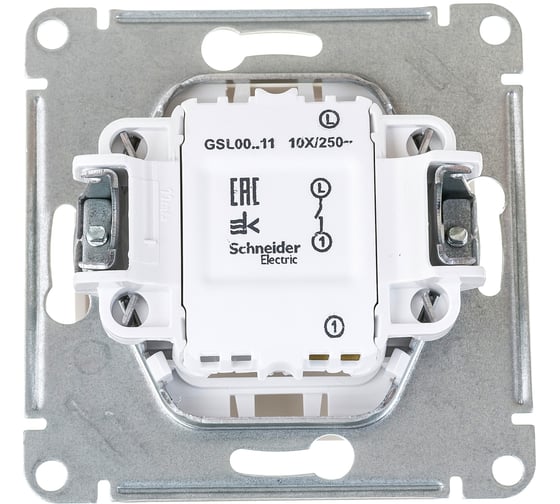 1-клавишный механизм выключателя Systeme Electric скрытой проводки Glossa 10А IP20 1 10AX перламутр GSL000611
