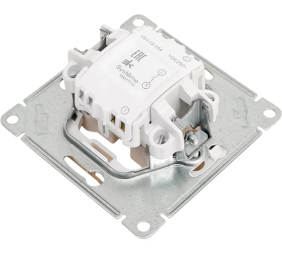 1-клавишный механизм выключателя Systeme Electric скрытой проводки W59 10А IP20 10AX слоновая кость VS110-154-2-86