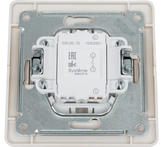 1-клавишный выключатель Systeme Electric скрытой проводки Glossa 10А IP20 1 10AX в сборе титан GSL000412