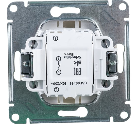 1-клавишный механизм выключателя Systeme Electric скрытой проводки Glossa 10А IP20 1 10AX платина GSL001211