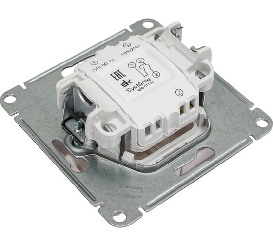 2-клавишный механизм выключателя Systeme Electric скрытой проводки Glossa 10А IP20 5 10AX перламутр GSL000651