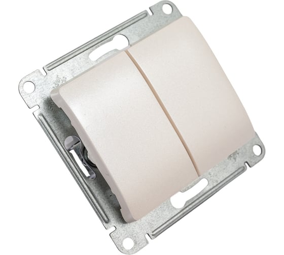 2-клавишный механизм выключателя Systeme Electric скрытой проводки Glossa 10А IP20 5 10AX перламутр GSL000651
