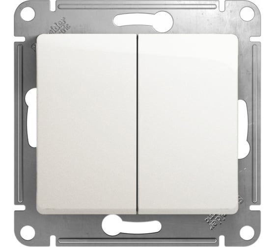 2-клавишный механизм выключателя Systeme Electric скрытой проводки Glossa 10А IP20 5 10AX перламутр GSL000651