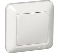 1-клавишный выключатель Systeme Electric скрытой проводки Прима 10А IP20 белый розничная упаковка VS1U-116-BI