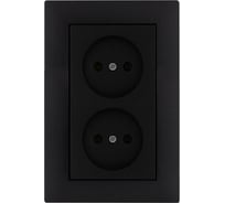 Розетка MAKEL 2-я б/з СП KAREA RIZZ 16А IP20 черн. 88054017