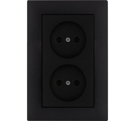 Розетка MAKEL 2-я б/з СП KAREA RIZZ 16А IP20 черн. 88054017
