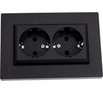 Розетка MAKEL 2-я с/з СП KAREA RIZZ 16А IP20 черн. 88054082