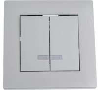 Выключатель MAKEL 2-клавишный СП KAREA RIZZ 10А IP20 с подсветкой сереб. 88065023