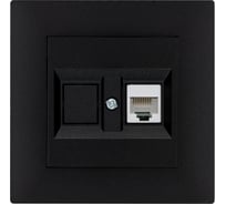 Розетка MAKEL компютерная CAT5 + гнездо СП KAREA RIZZ IP20 черн. 88054035