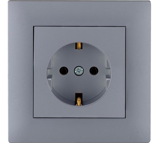 Розетка MAKEL с/з СП KAREA RIZZ 16А IP20 сереб. 88065028