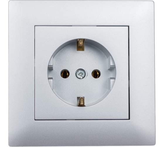 Розетка MAKEL с/з СП KAREA RIZZ 16А IP20 сереб. 88065028 1