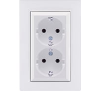 Розетка MAKEL 2-я с/з СП KAREA RIZZ 16А IP20 бел. 88001082