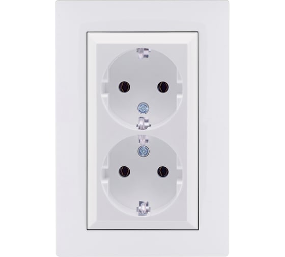 Розетка MAKEL 2-я с/з СП KAREA RIZZ 16А IP20 бел. 88001082