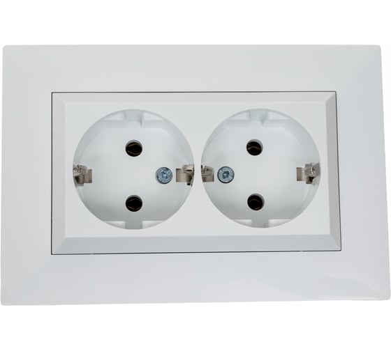 Розетка MAKEL 2-я с/з СП KAREA RIZZ 16А IP20 бел. 88001082 1