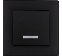 Выключатель MAKEL 1-клавишный СП KAREA RIZZ 10А IP20 с подсветкой черн. 88054021