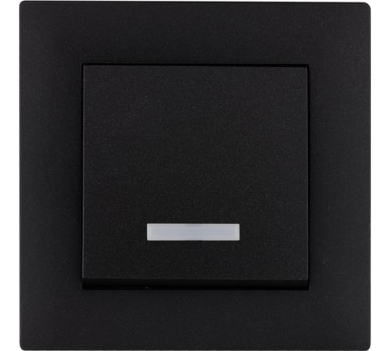 Выключатель MAKEL 1-клавишный СП KAREA RIZZ 10А IP20 с подсветкой черн. 88054021 1