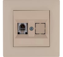 Розетка MAKEL компютерная CAT5 + гнездо СП KAREA RIZZ IP20 крем. 88010035