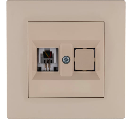 Розетка MAKEL компютерная CAT5 + гнездо СП KAREA RIZZ IP20 крем. 88010035 1