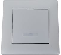 Выключатель MAKEL 1-клавишный СП KAREA RIZZ 10А IP20 с подсветкой сереб. 88065021