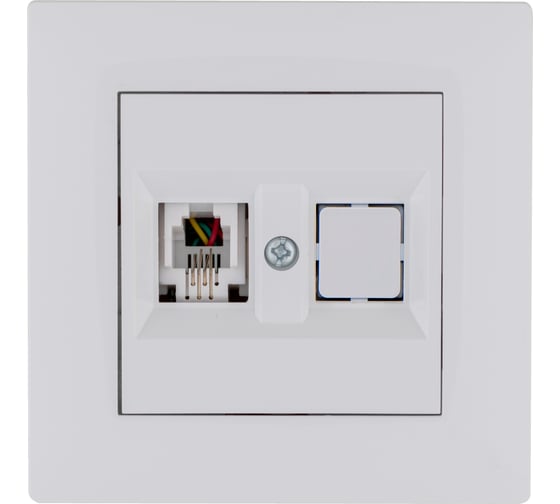 Розетка MAKEL компютерная CAT5 + гнездо СП KAREA RIZZ IP20 бел. 88001035 1