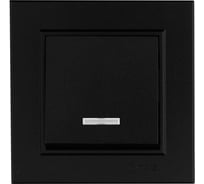 Выключатель 1-клавишный MAKEL Karea СП, 10А, IP20, с подсветкой, черный 56054021