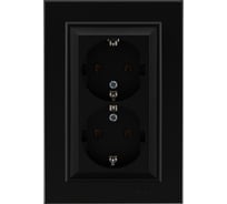 Розетка 2-я MAKEL Karea с заземлением, СП, 16А, IP20, черный 56054082