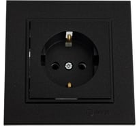 Розетка MAKEL Karea с заземлением, СП, 16А, IP20, черный 56054028