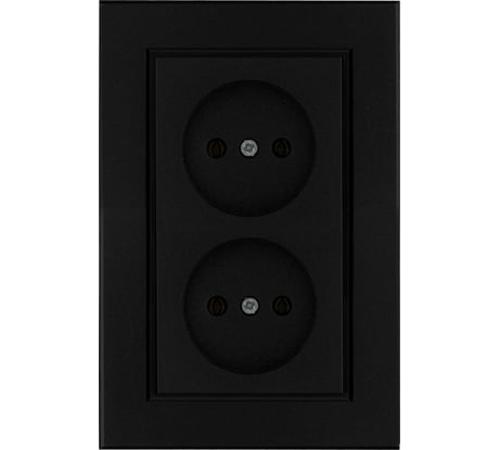 Розетка 2-я MAKEL Karea без заземления, СП, 16А, IP20, черный 56054017