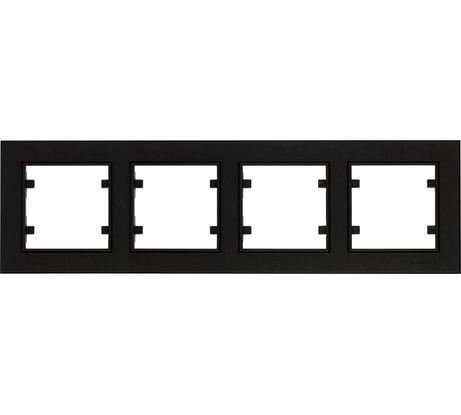 Рамка 4-местная MAKEL Karea горизонтальная, черная 56054704