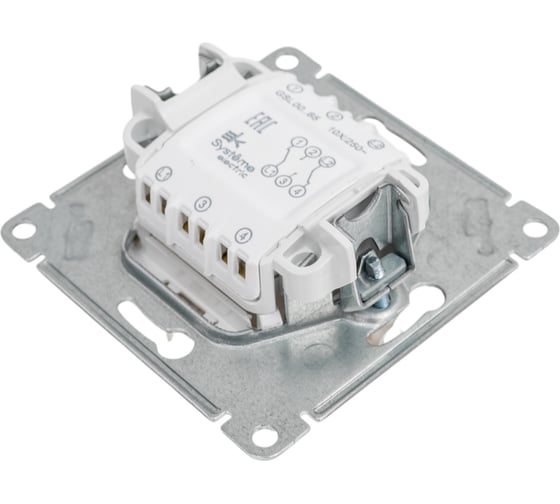 2-клавишный механизм переключателя Systeme Electric скрытой проводки Glossa 10А IP20 6/2 10AX перламутр GSL000665
