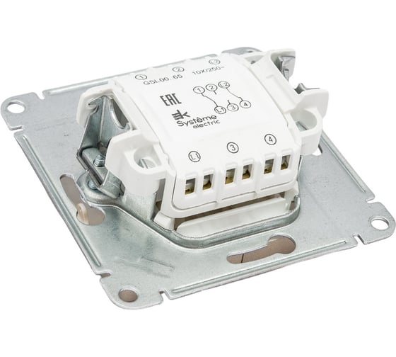 2-клавишный механизм переключателя Systeme Electric скрытой проводки Glossa 10А IP20 6/2 10AX титан GSL000465