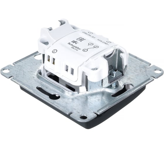 1-клавишный механизм переключателя Systeme Electric скрытой проводки Glossa 10А IP20 6а 10AX антрацит GSL000761