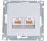 2-местный механизм компьютерной розетки Systeme Electric AtlasDesign RJ45 + RJ45 категории 5e алюминий ATN000385 1