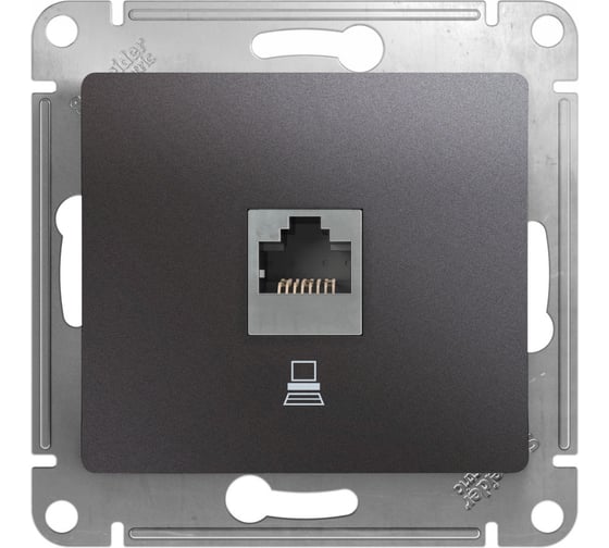 1-местный механизм компьютерной розетки Systeme Electric Glossa RJ45 категории 5е графит GSL001381K