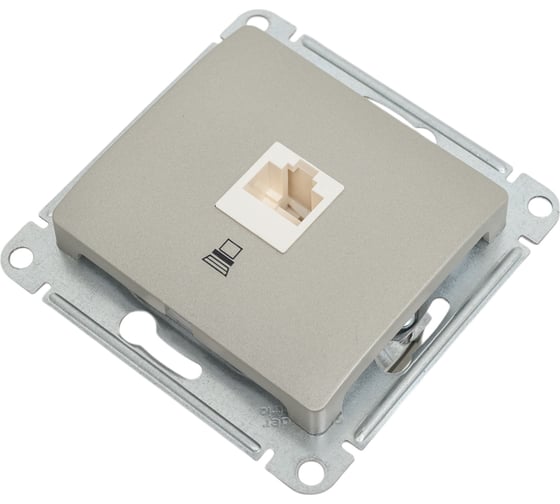 1-местный механизм компьютерной розетки Systeme Electric Glossa RJ45 категории 5е платина GSL001281K
