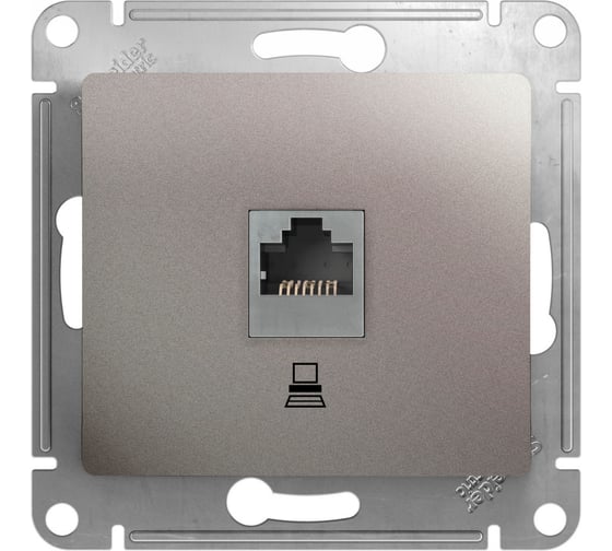 1-местный механизм компьютерной розетки Systeme Electric Glossa RJ45 категории 5е платина GSL001281K