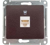 1-местный механизм компьютерной розетки Systeme Electric Glossa RJ45 категории 5е шоколад GSL000881K