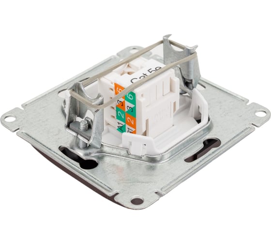 1-местный механизм компьютерной розетки Systeme Electric Glossa RJ45 категории 5е шоколад GSL000881K