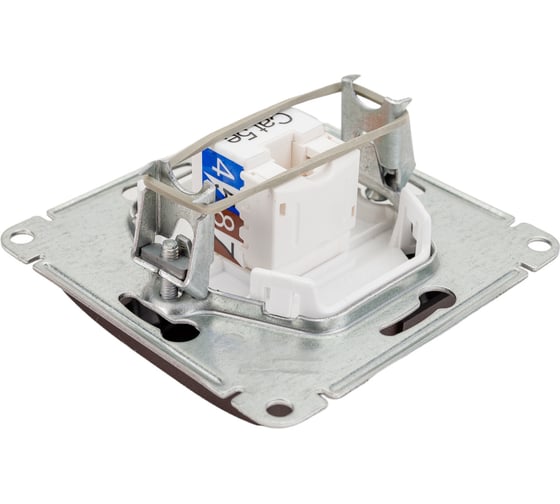 1-местный механизм компьютерной розетки Systeme Electric Glossa RJ45 категории 5е шоколад GSL000881K