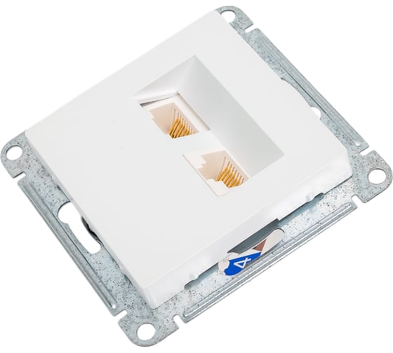 2-местный механизм компьютерной розетки Systeme Electric RJ45 AtlasDesign CAT.5e жемчужный ATN000485