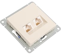 2-местный механизм розетки компьютерной Systeme Electric AtlasDesign RJ45 + RJ45 категории 5e бежевый ATN000285