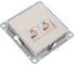 2-местный механизм розетки компьютерной Systeme Electric AtlasDesign RJ45 + RJ45 категории 5e бежевый ATN000285 2