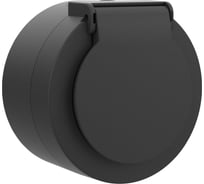 Розетка OVIVO 1 пост X-One с заземлением с крышкой антрацит 406-250000-249