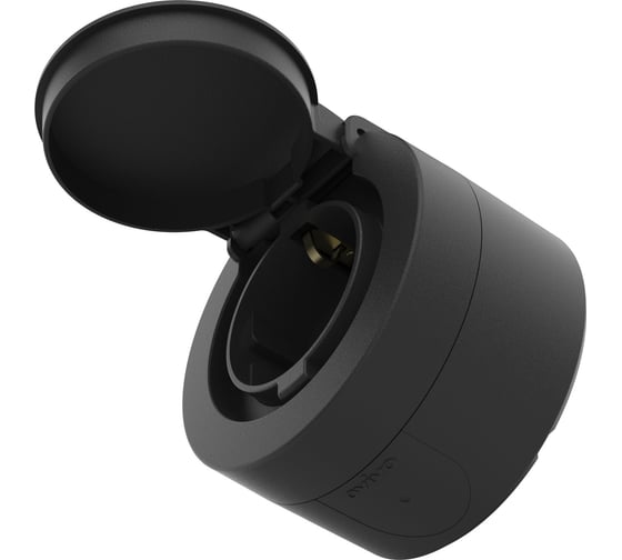 Розетка OVIVO 1 пост X-One с заземлением с крышкой антрацит 406-250000-249