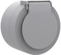 Розетка OVIVO 1 пост X-One с заземлением с крышкой серый 406-240000-249